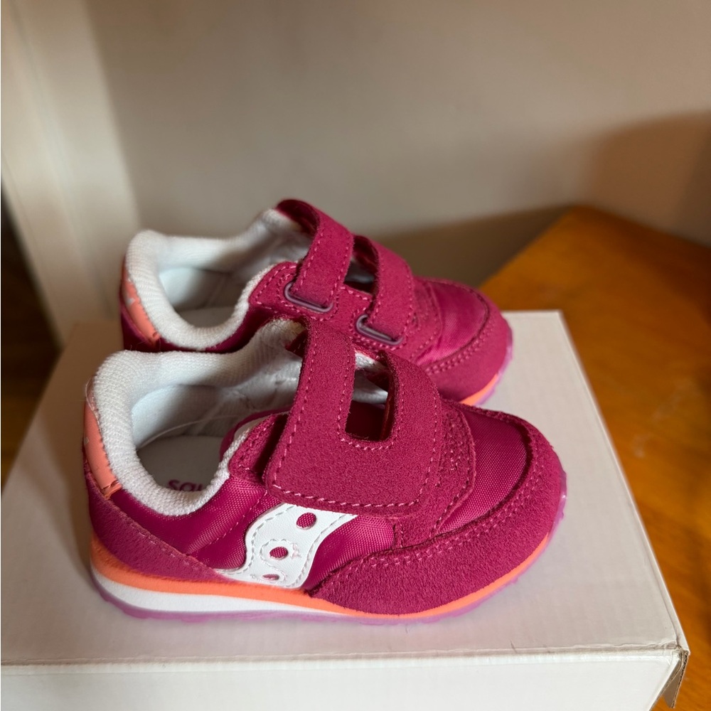 Saucony Baby Jazz Fuchsia Pink Velcro Sneakers